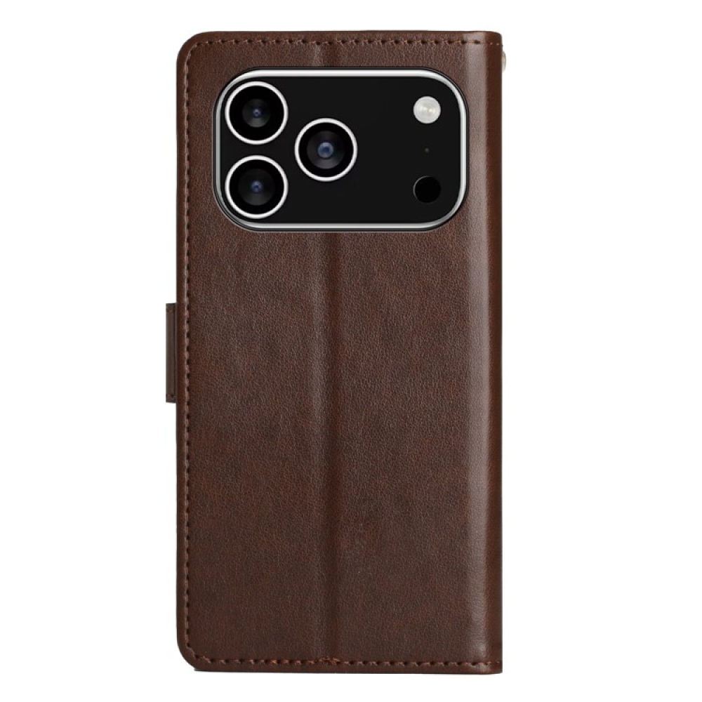 Virágok könyvtáska iPhone 17 Pro készülékhez - barna