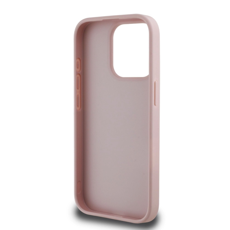Guess PU szemcsés 4G fém logós hátlap iPhone 15 Pro rózsaszínhez