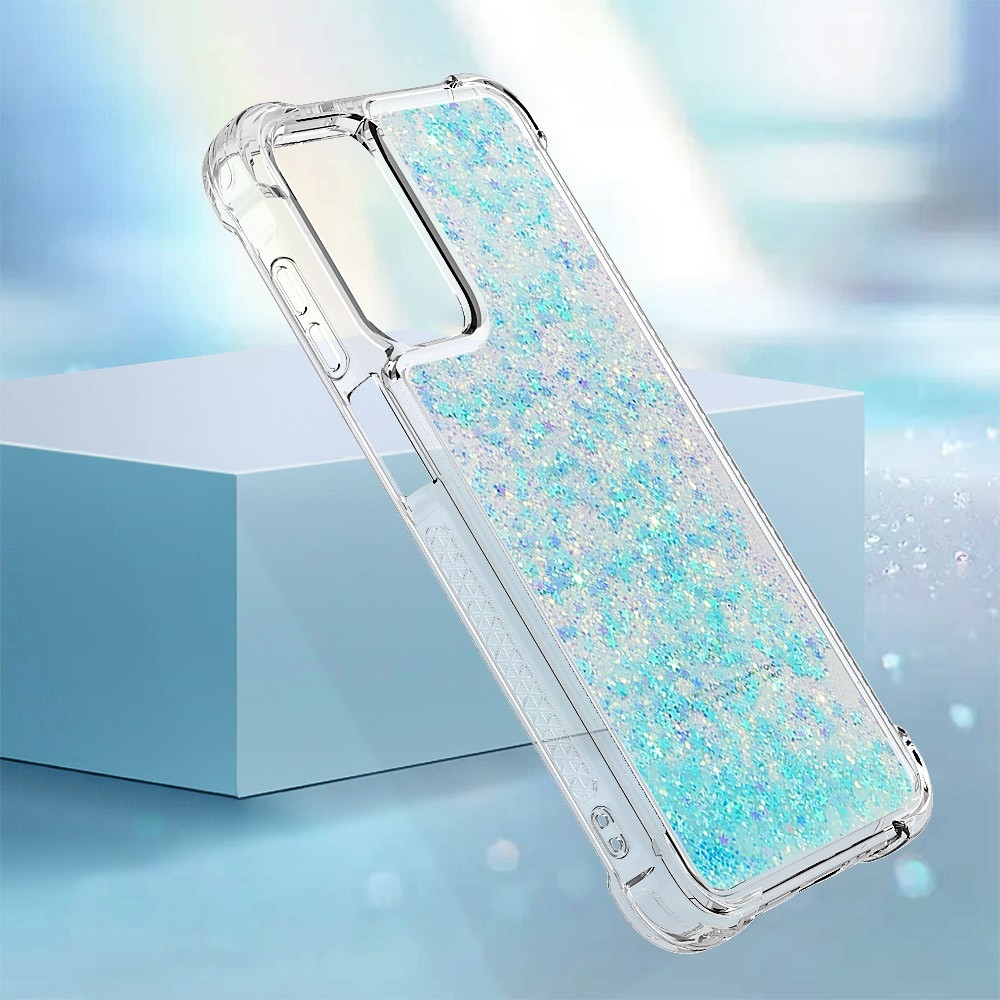 Glitter homokóra zselés tok Samsung Galaxy A26 5G - kék / csillagok