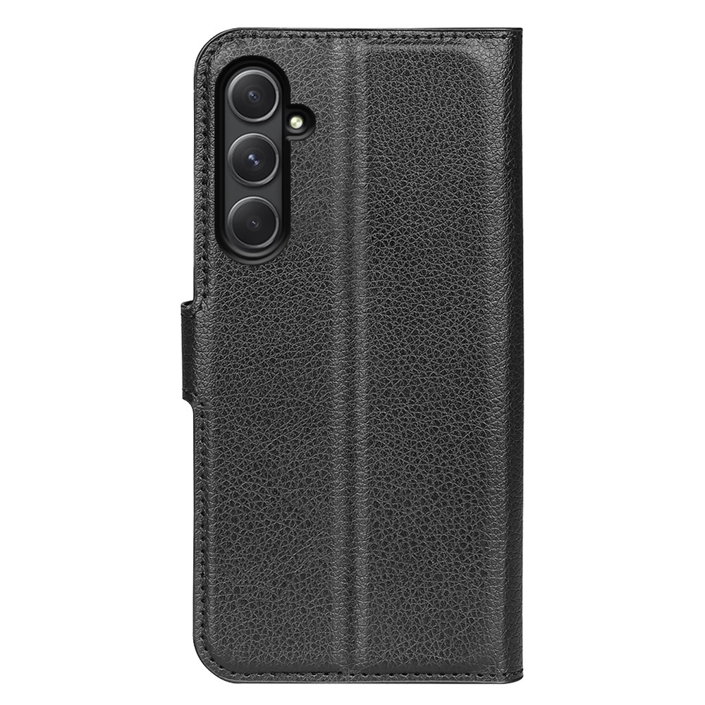 Litchi könyv tok Samsung Galaxy A55 5G - fekete