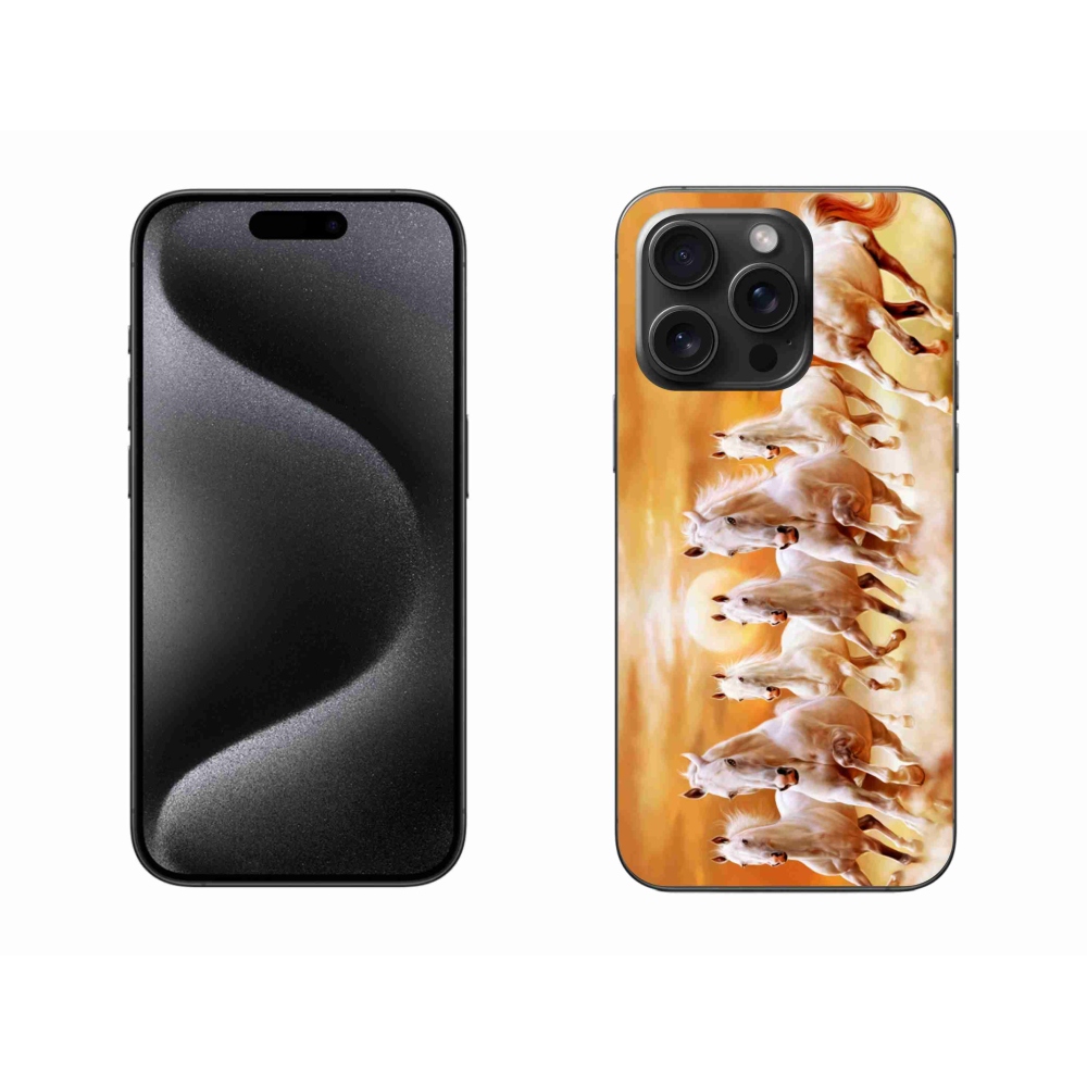 Gél tok mmCase iPhone 15 Pro Max készülékhez - lovak 2