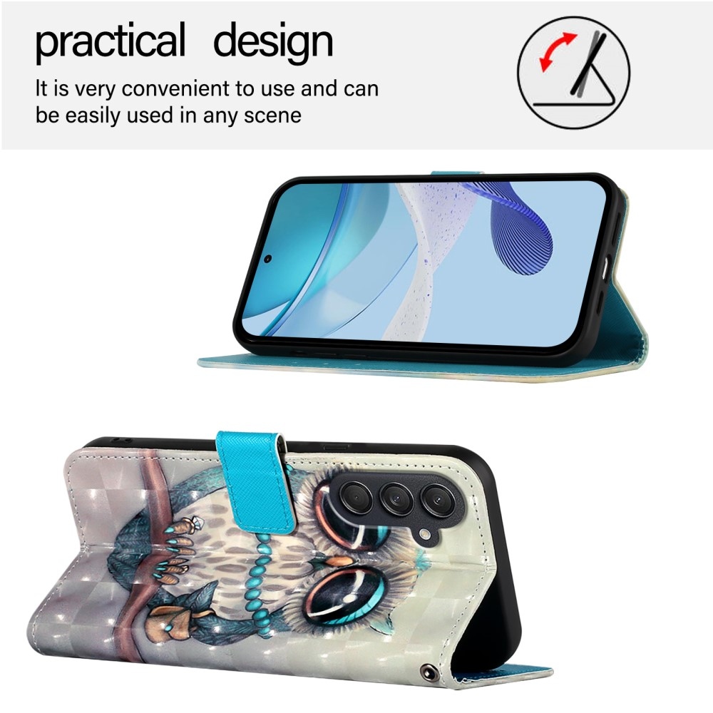 Patte könyv tok Samsung Galaxy M55 5G - bagoly