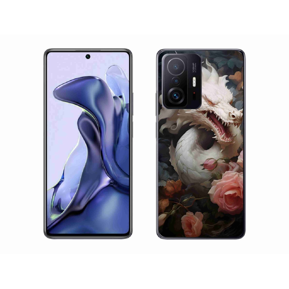 Gél borító mmCase a Xiaomi 11T-hez - fehér sárkány