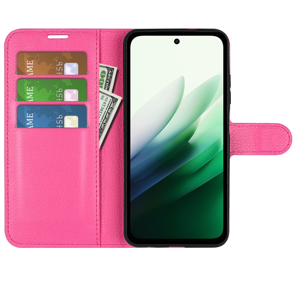 Litchi könyv tok Xiaomi Redmi 15 4G/5G (171mm) - rózsaszínű