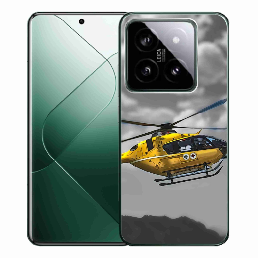 Gél borítás mmCase a Xiaomi 14 Pro számára - sárga helikopter