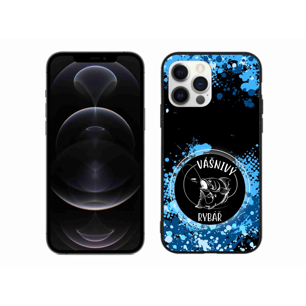 Gél borítás mmCase iPhone 12 Pro Max készülékhez - szenvedélyes halász fekete háttérrel