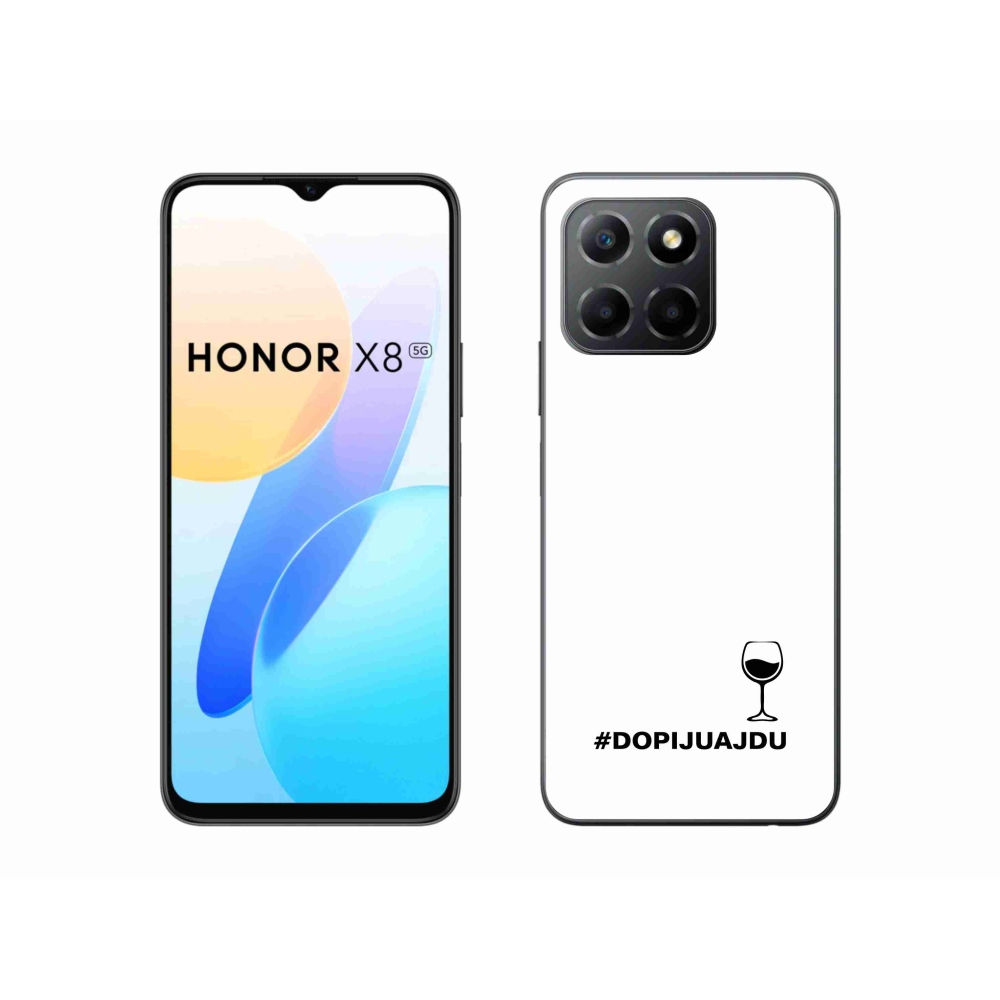 Gél borítás mmCase a Honor X8 5G/Honor 70 Lite 5G készülékhez - bor motívum fehér háttérrel