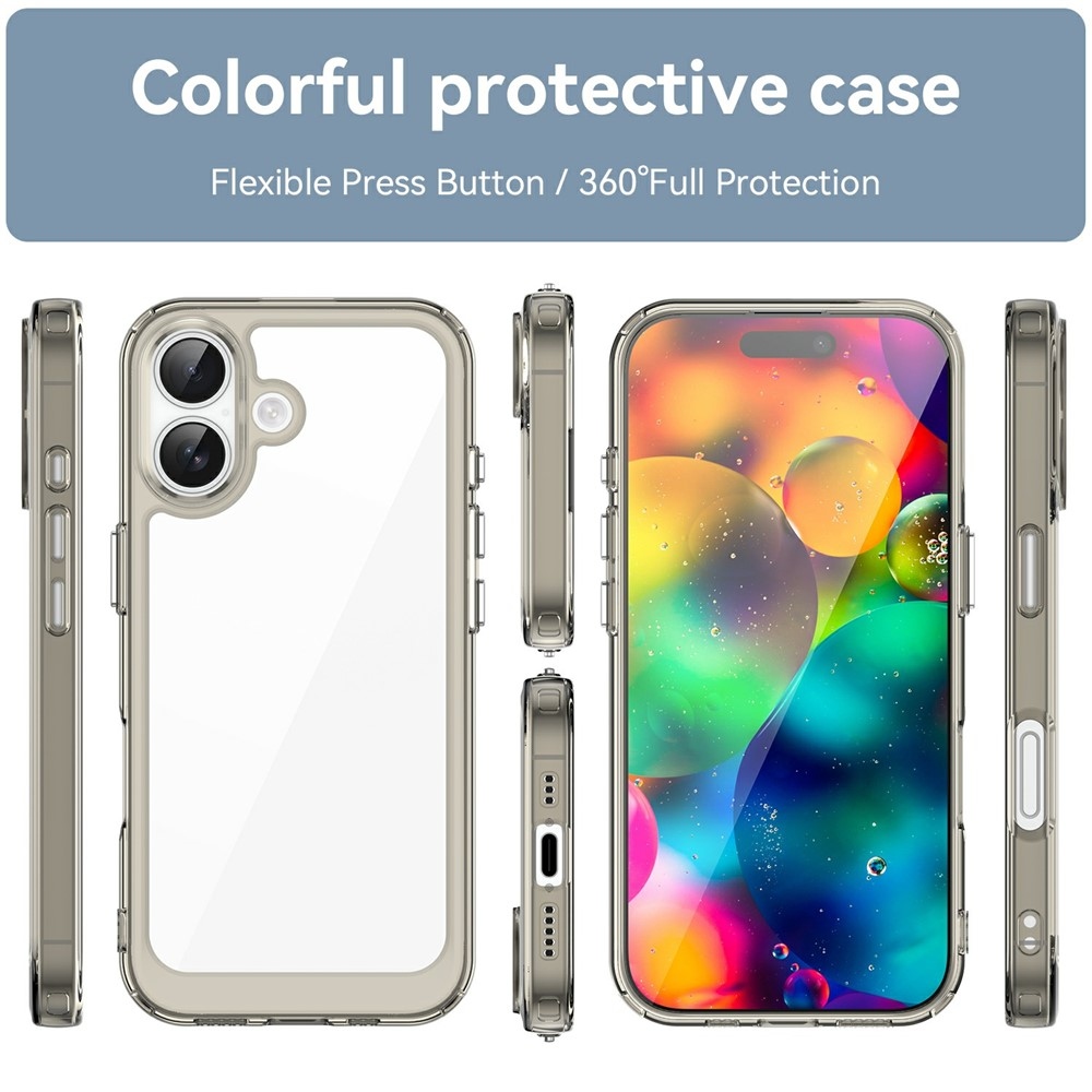 Gél tok fix hátlappal iPhone 17 készülékhez - szürke