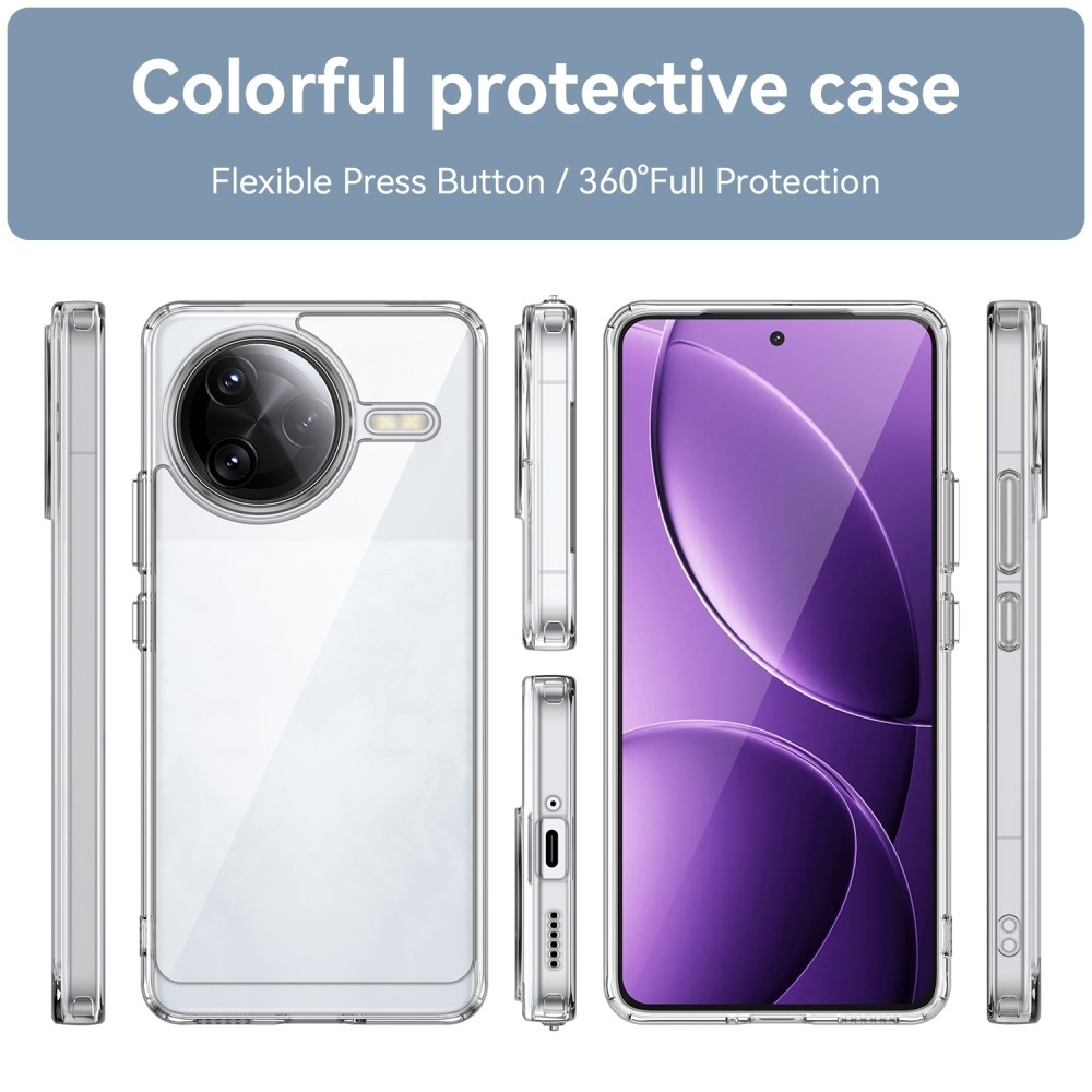 Gél tok kemény hátlappal a Xiaomi Poco F7 Ultra számára - átlátszó