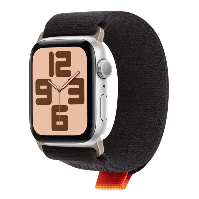 Csomag:ME textil szíj Apple Watch 42-49mm M-L fekete/narancs színű órához