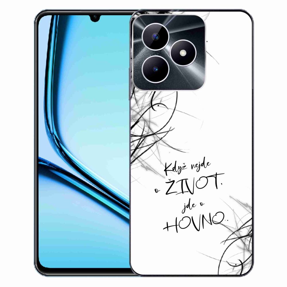 Gél borító mmCase a Realme Note 50 készülékhez - vicces szöveg 16 fehér háttér