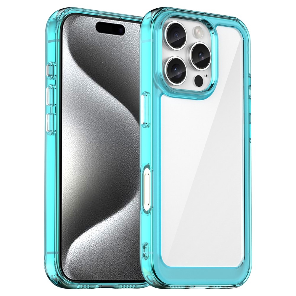 Gél tok fix hátlappal iPhone 16 Pro készülékhez - világoskék