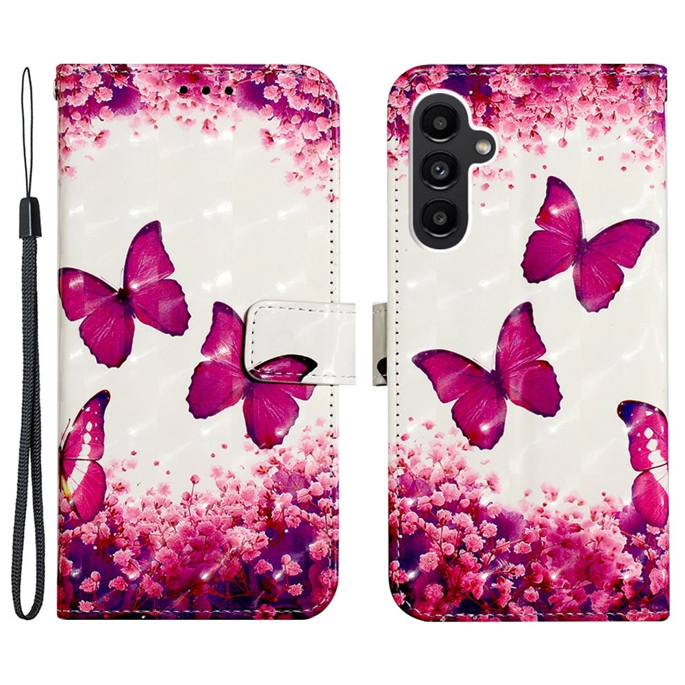 Patte könyv tok Samsung Galaxy A24 készülékhez - rózsaszín pillangók