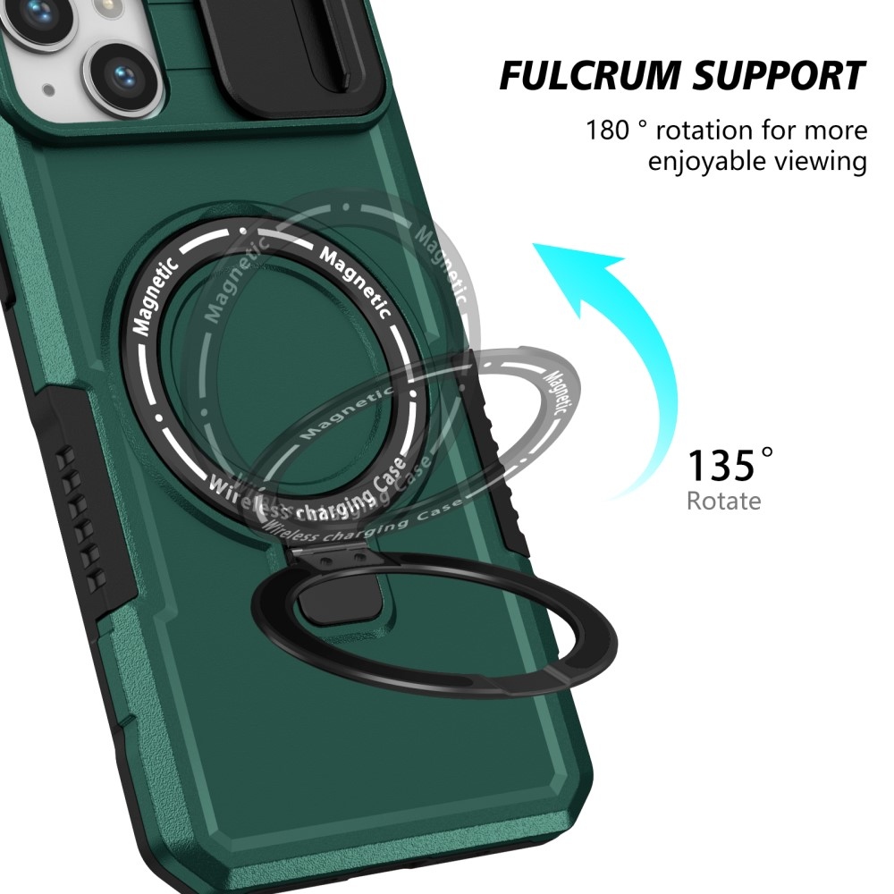 Fulcrum tartós borító kameravédelemmel és MagSafe funkcióval iPhone 14 készülékhez - Sötétzöld