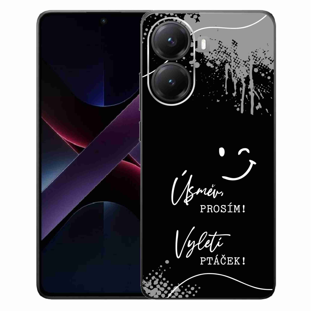 Gél borító mmCase a Xiaomi Poco X7 Pro 5G számára - vicces szöveg 4 fekete háttérrel