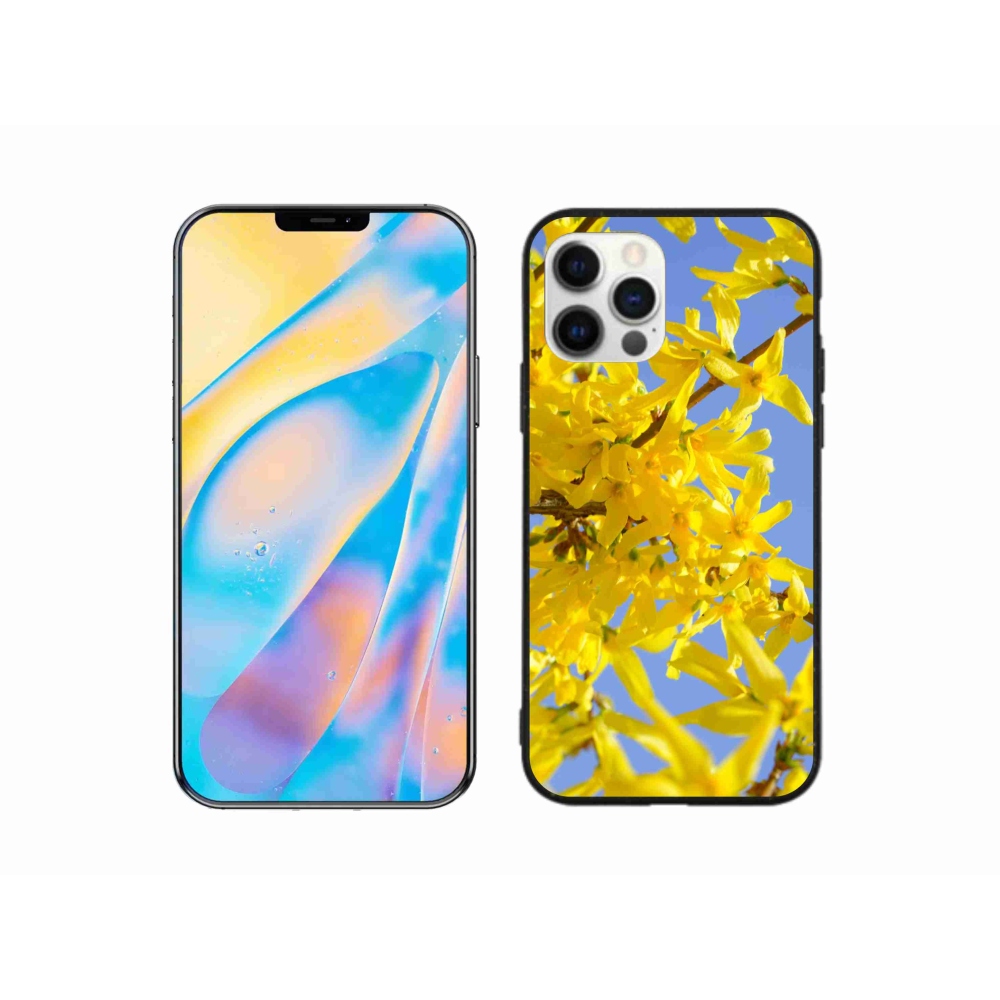 Gél borítás mmCase iPhone 12 készülékhez - sárga virágok