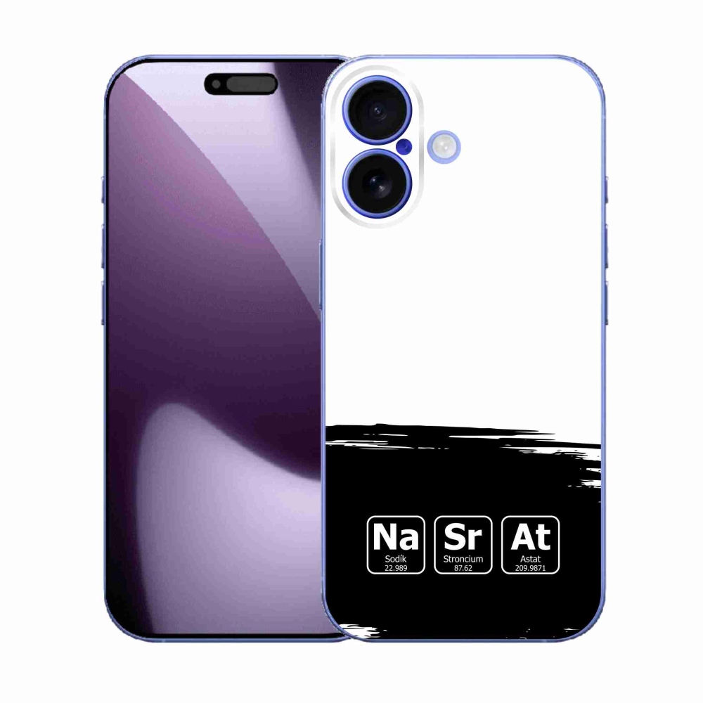 Gél borítás mmCase iPhone 17 készülékhez - kémiai elemek fekete és fehér háttérrel