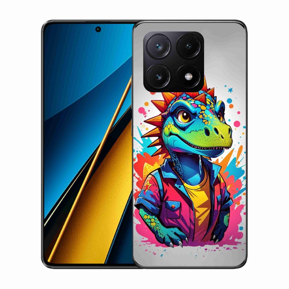 Gél borítás mmCase a Xiaomi Poco X6 Pro 5G számára - színes dinoszaurusz