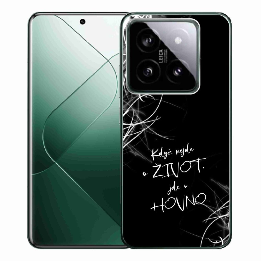 Gél borító mmCase a Xiaomi 14 Pro-hoz - vicces szöveg 16 fekete háttérrel