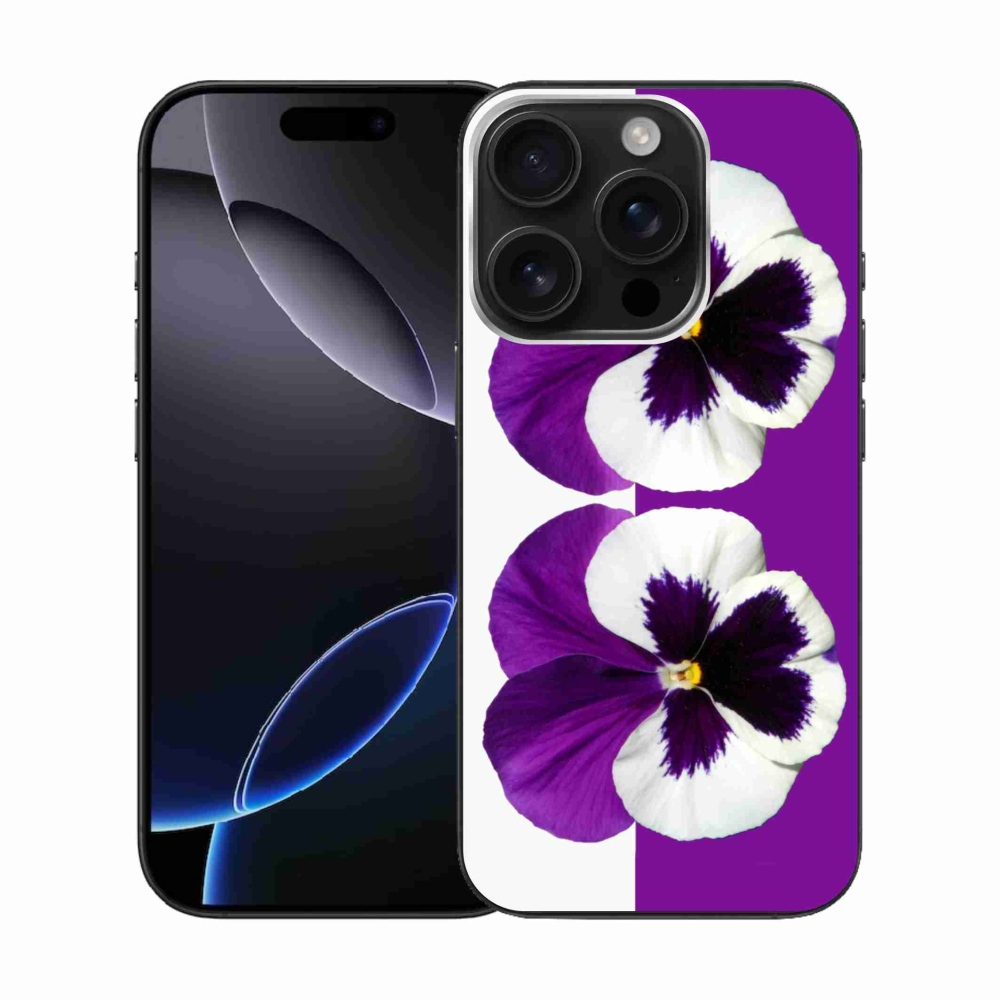 Zselés borítás mmCase iPhone 16 Pro készülékhez - lila és fehér virág