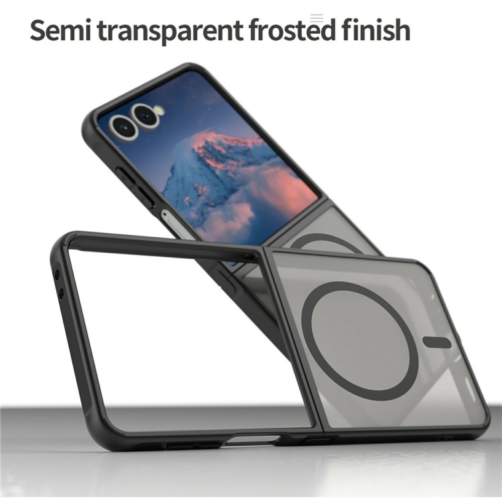 Samsung Galaxy Z Flip7 5G matt zselés tok MagSafe-val - fekete