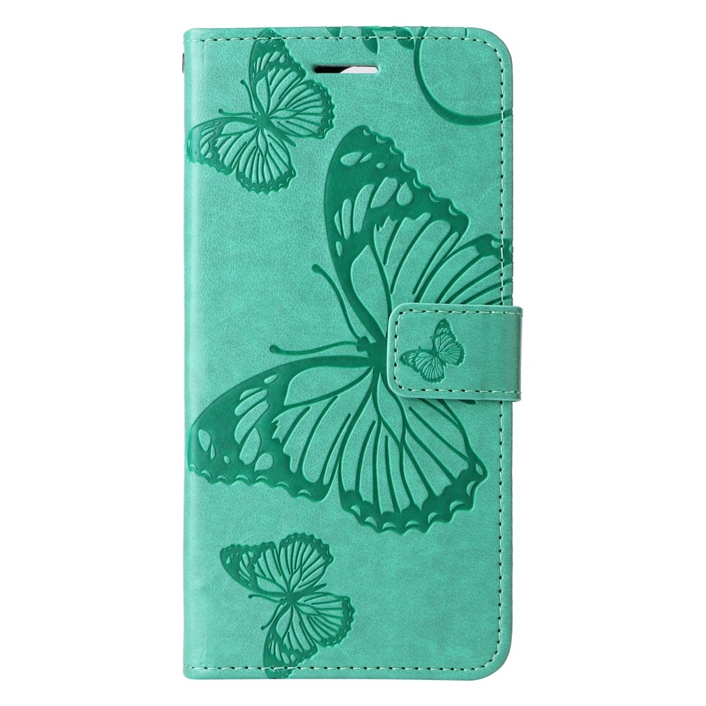 Nagy pillangó könyv tok a Xiaomi Redmi 14C/Poco C75-hez - teal színű