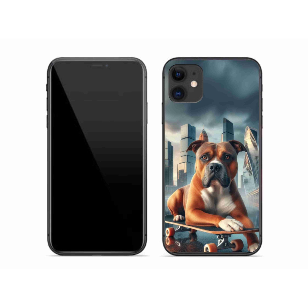 Gél borítás mmCase iPhone 11 készülékhez - kutya gördeszkán