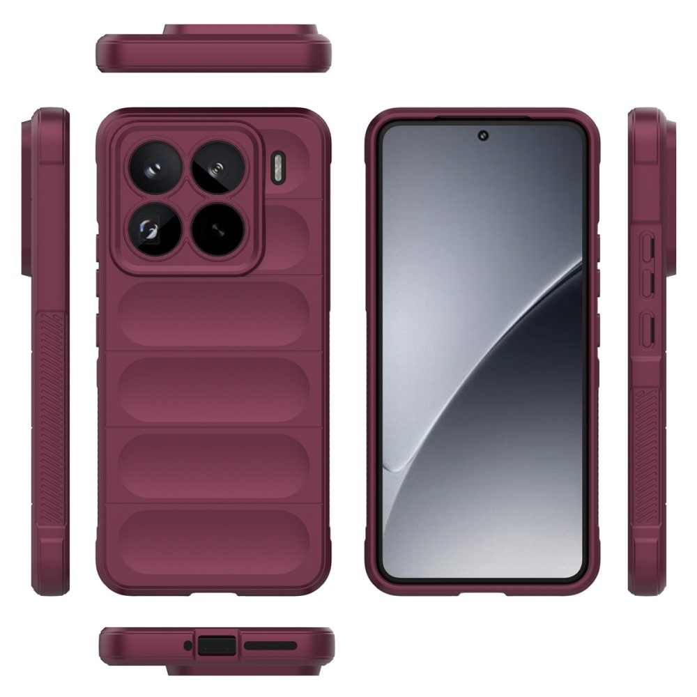 Rugg tartós zselés tok Xiaomi 15 Pro-hoz - bordó színű