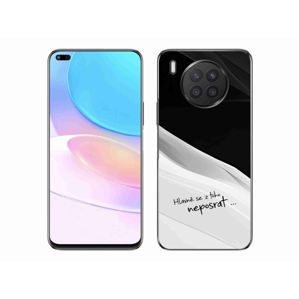 Gél borító mmCase a Huawei Nova 8i számára - vicces szöveg 13 fehér és fekete háttérrel