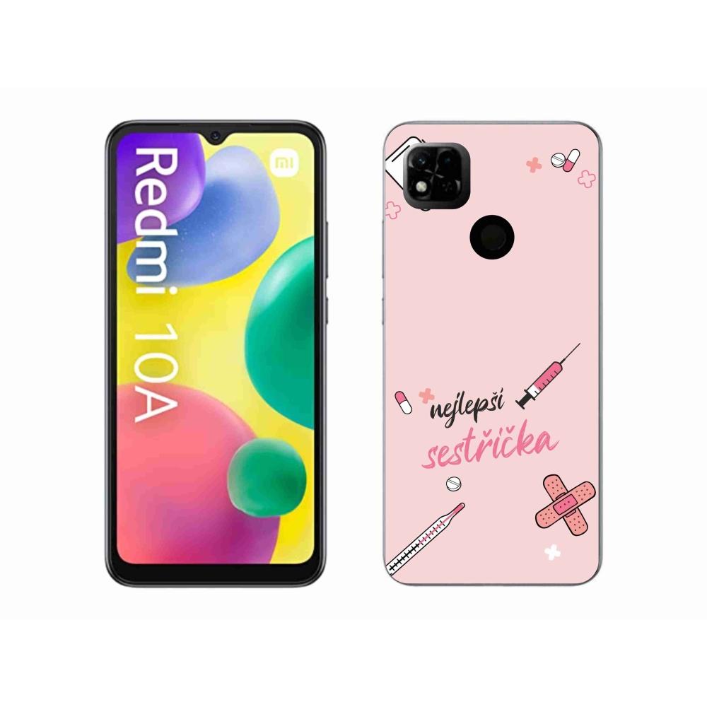 Gél borító mmCase a Xiaomi Redmi 10A - legjobb kishúg rózsaszín háttérrel