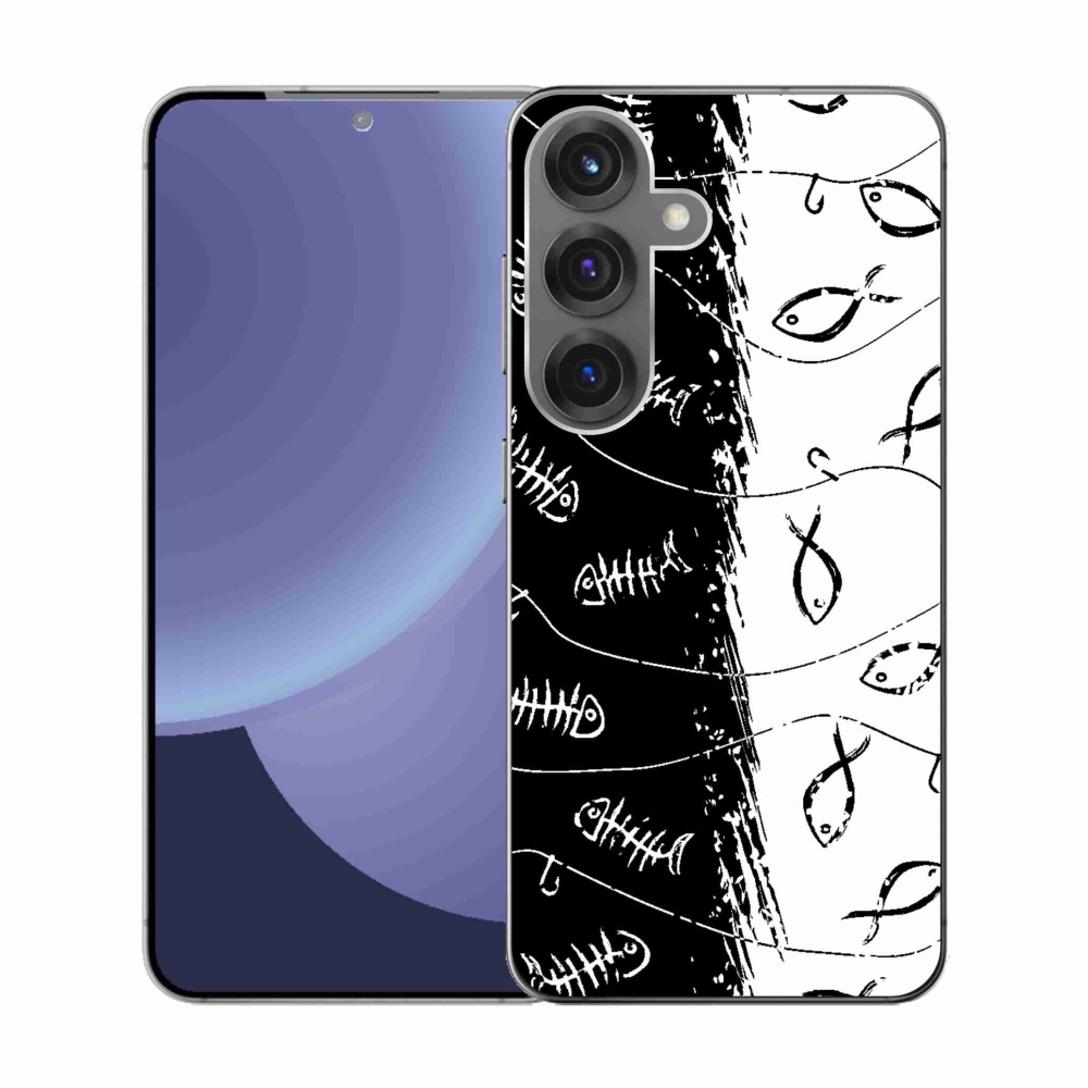 Gél borító mmCase Samsung Galaxy S25 készülékhez - csontvázak és halak