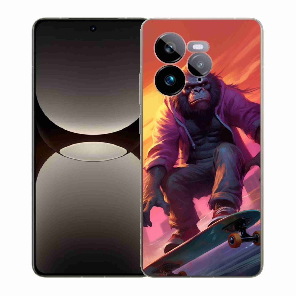 Gél borítás mmCase a Realme GT 7 Pro 5G számára - gorilla a gördeszkán