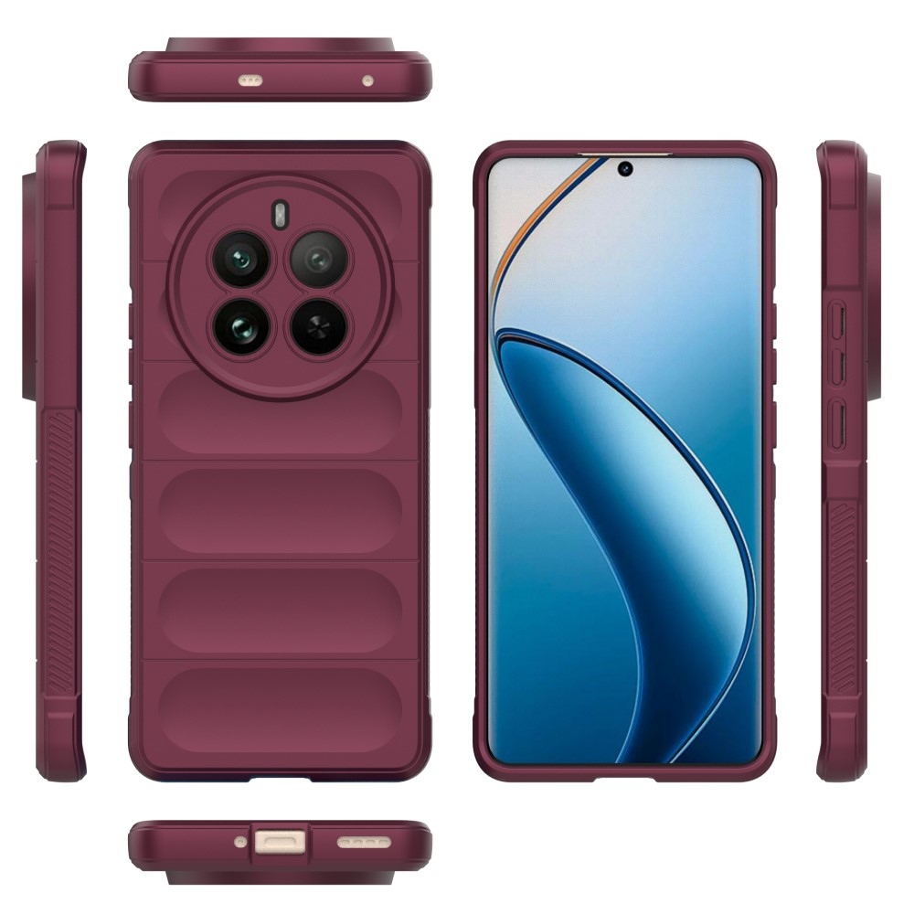 Rugg tartós zselés tok a Realme 12 Pro 5G/12 Pro+ 5G számára - bordó színű