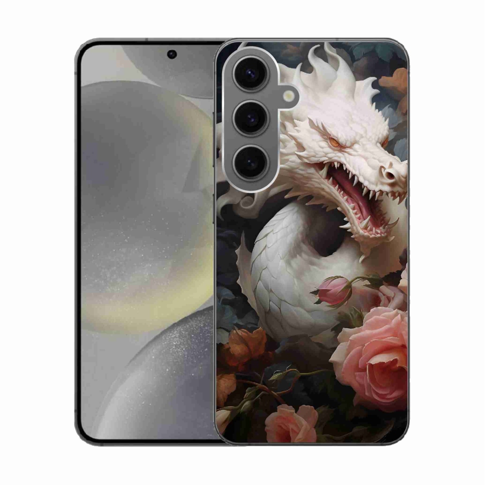 Gél védőhuzat mmCase Samsung Galaxy S24 készülékhez - fehér sárkány