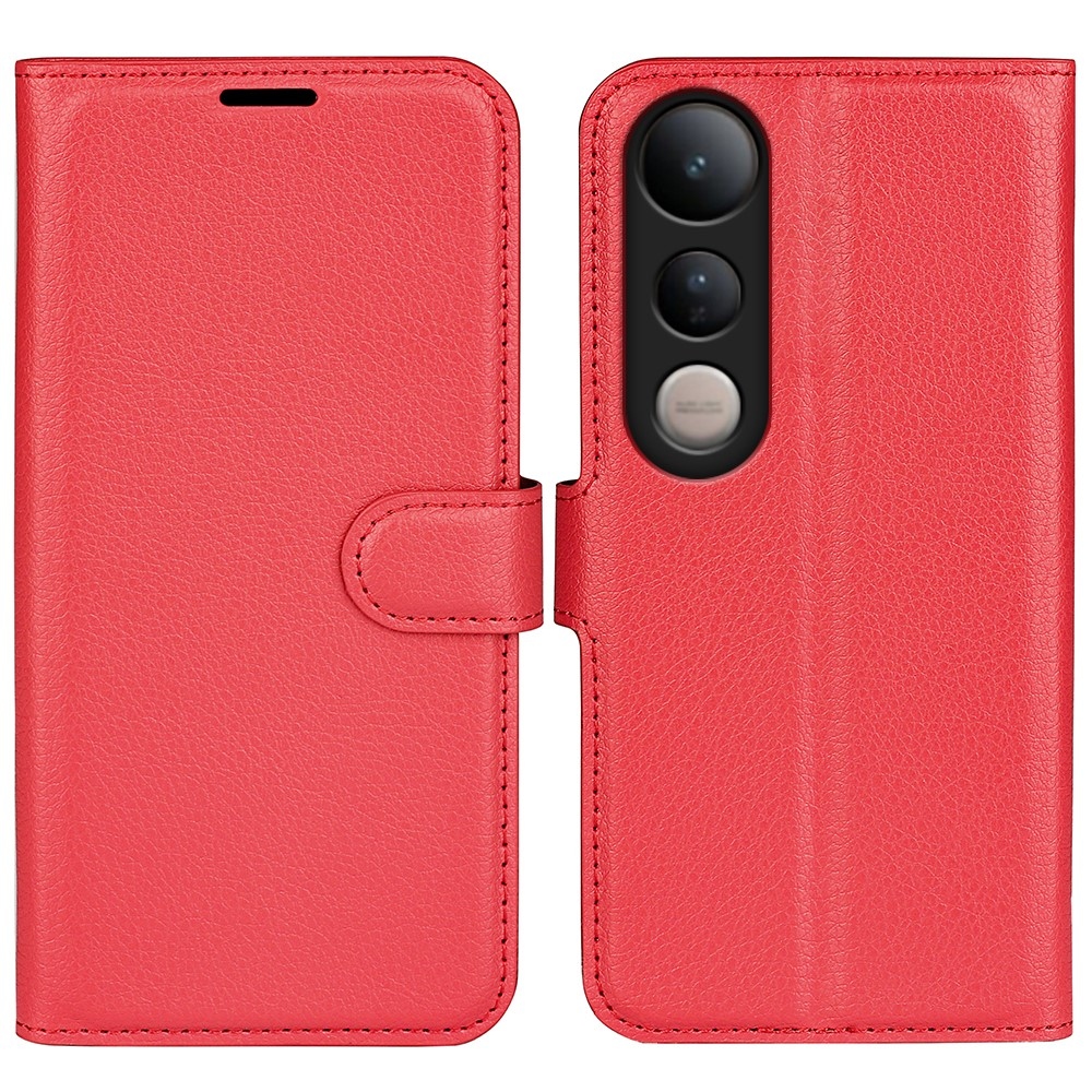 Litchi könyv tok a Vivo V50 Lite 4G/5G-hez - piros