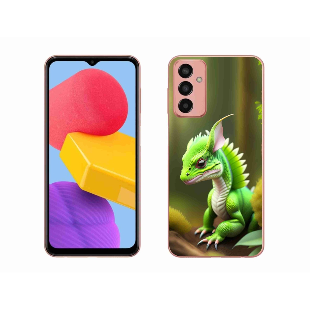 Zselés borítás mmCase Samsung Galaxy M13 készülékhez - zöld sárkány