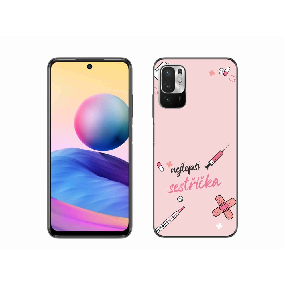 Gél borító mmCase a Xiaomi Redmi Note 10 5G - legjobb kishúg rózsaszín háttérrel