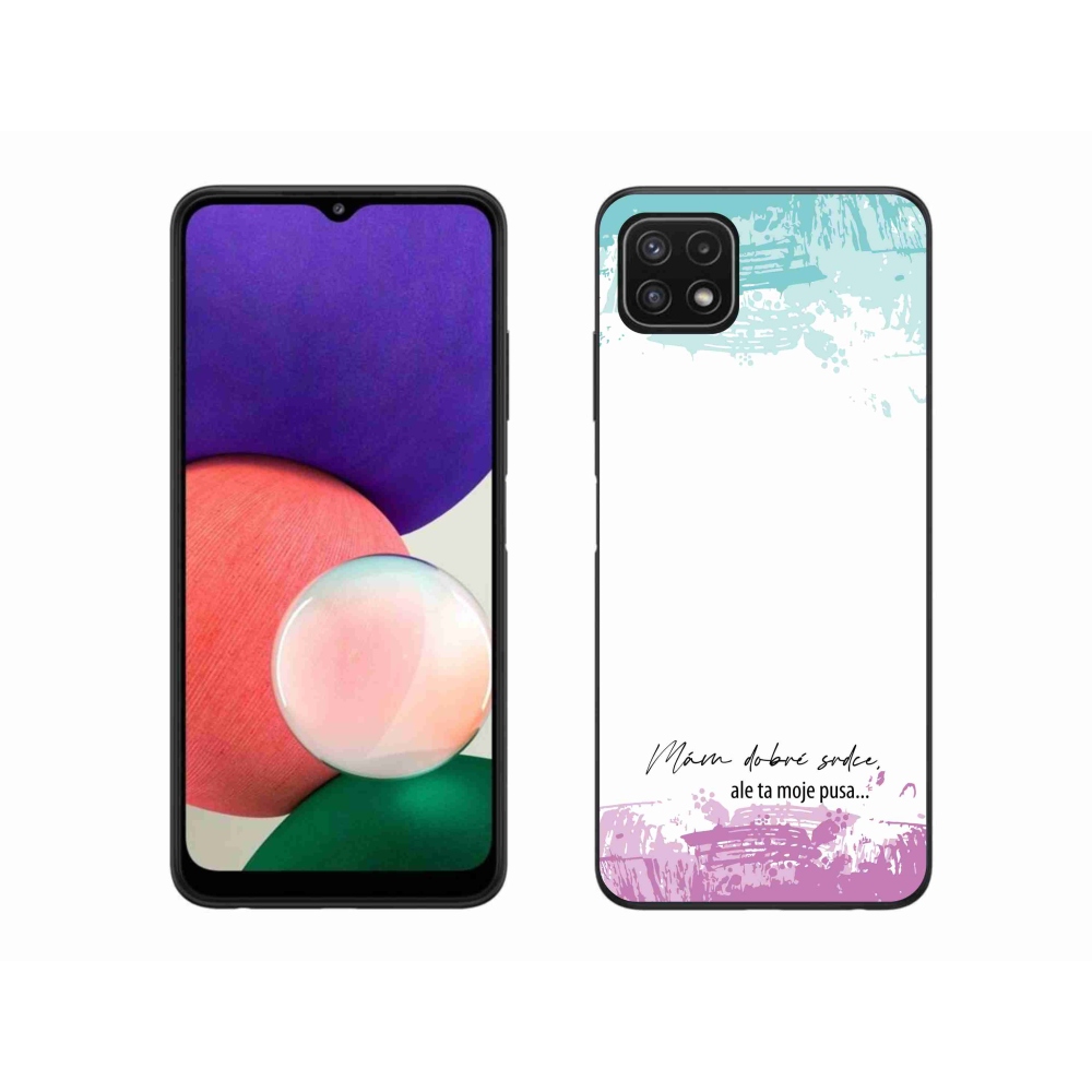 Gél borító mmCase Samsung Galaxy A22 5G - vicces szöveg 3 fehér háttérrel