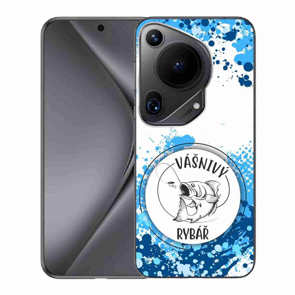 Gél borító mmCase a Huawei Pura 70 Ultra - szenvedélyes halász fehér háttérrel
