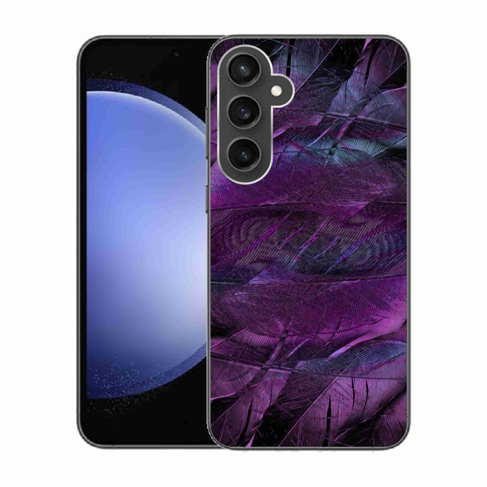 Gél védőhuzat mmCase Samsung Galaxy S23 FE készülékhez - lila tollak