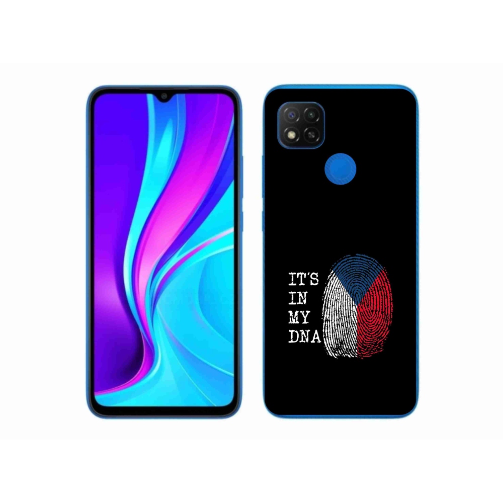 Gél borító mmCase a Xiaomi Redmi 9C - zászló ujjlenyomat fekete háttérrel