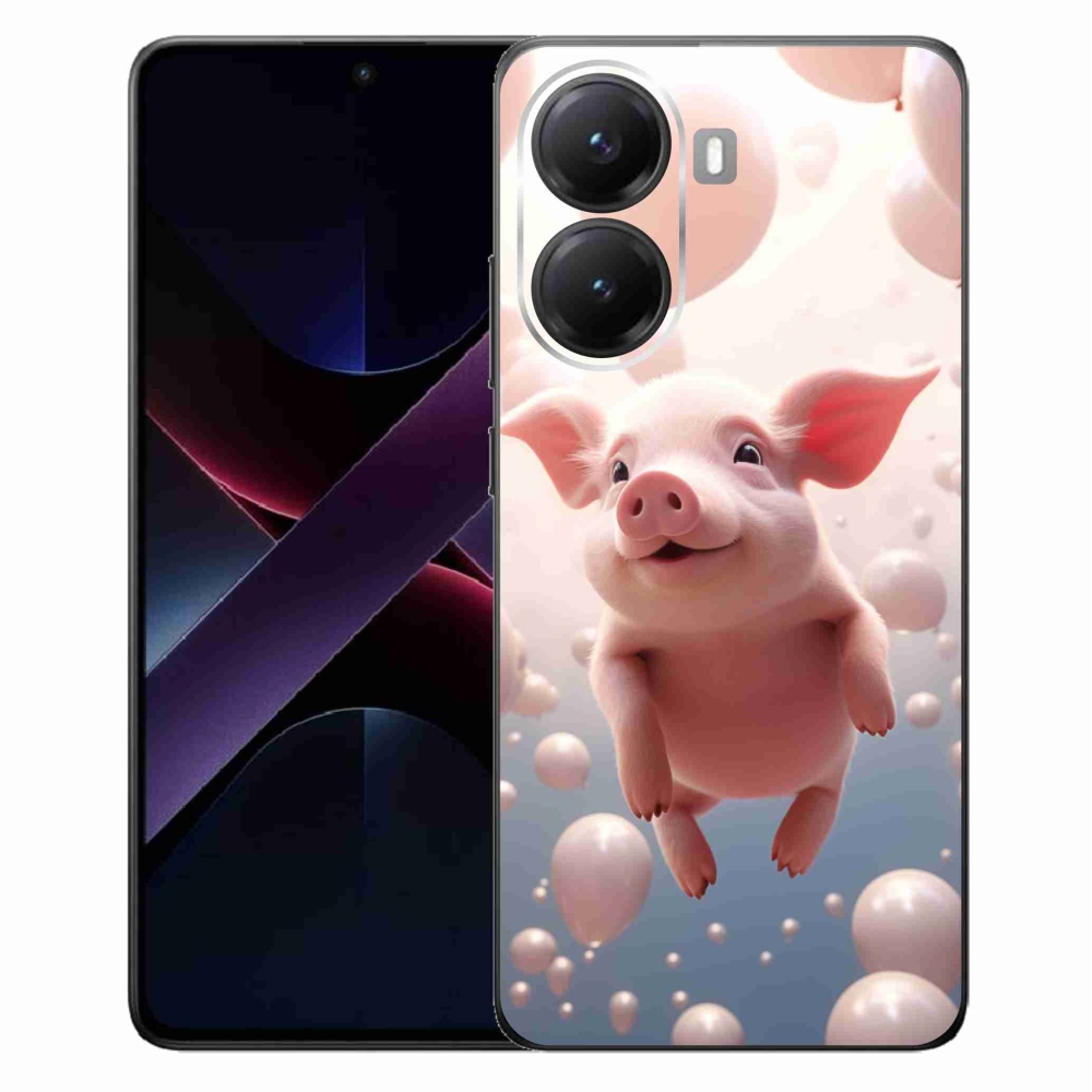 Gél borítás mmCase a Xiaomi Poco X7 Pro 5G számára - malacka lufikkal