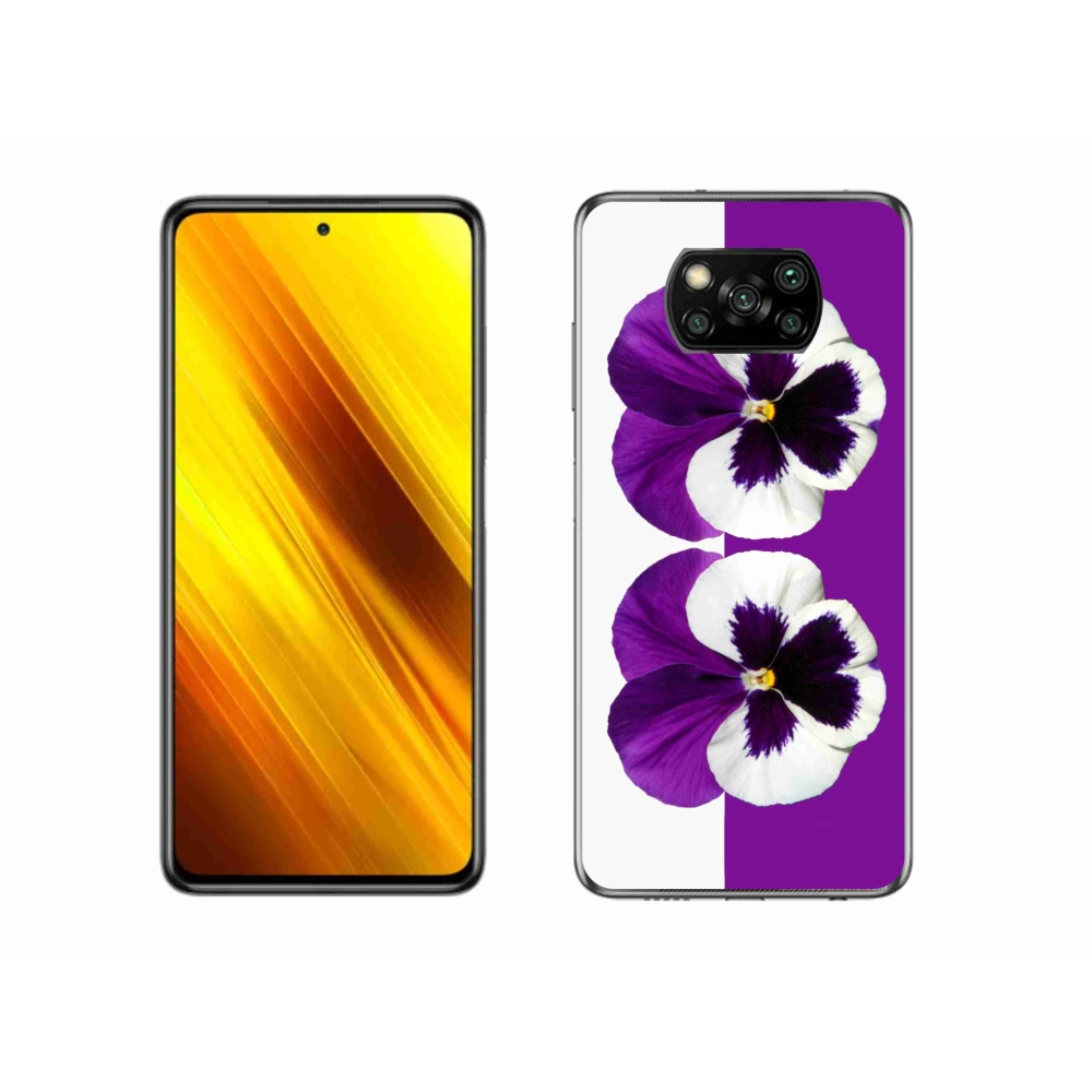 Gél borítás mmCase a Xiaomi Poco X3 Pro számára - lila és fehér virág