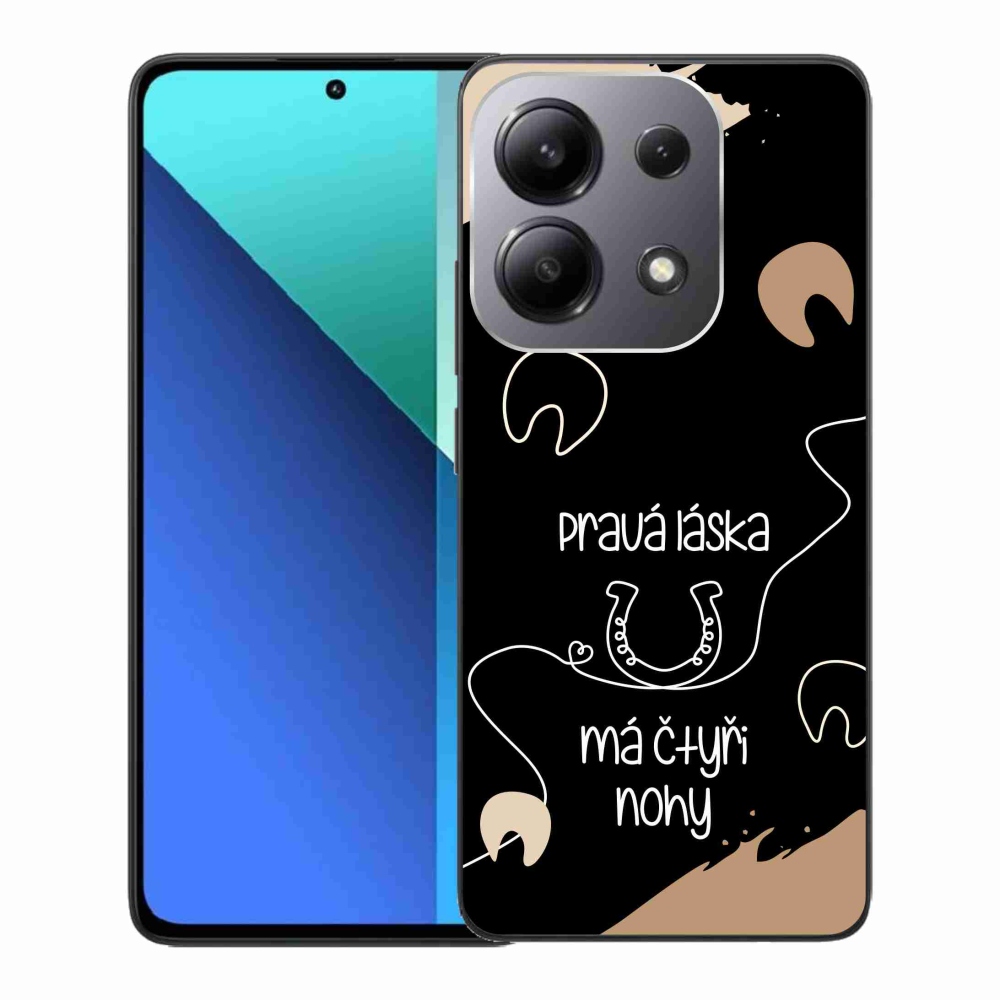 Gél borító mmCase a Xiaomi Redmi Note 13-hoz - ló motívum fekete háttérrel
