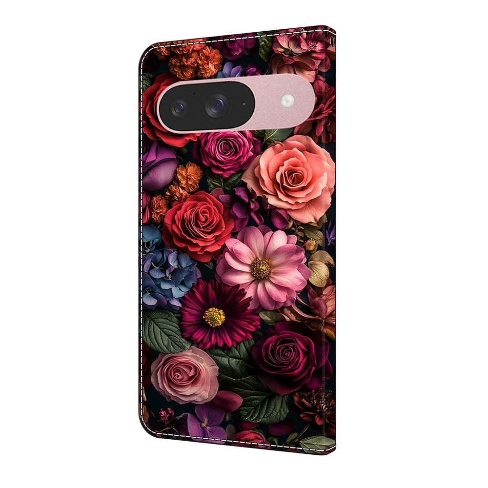 Sima könyv tok a Google Pixel 10 Pro/Pixel 10 számára - virágok