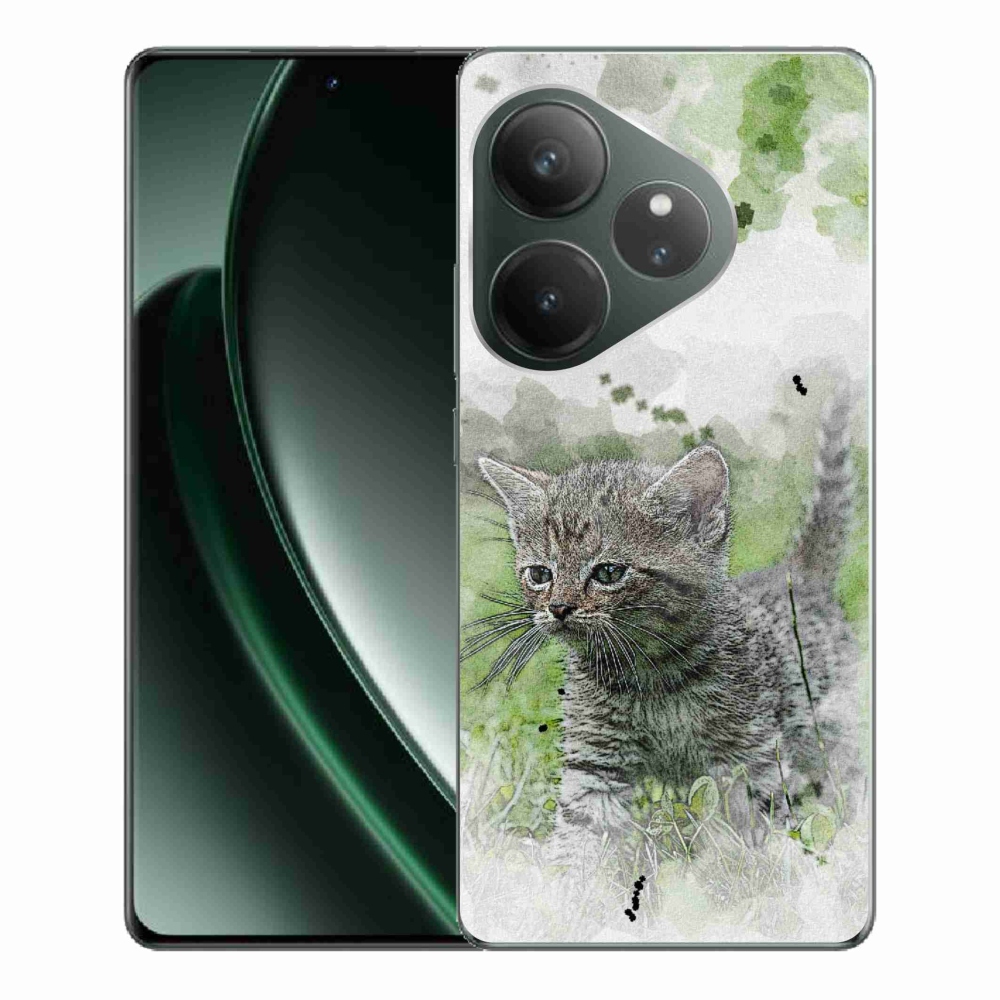 Gél borítás mmCase a Realme GT 6 5G/GT 6T 5G számára - aranyos cica 1