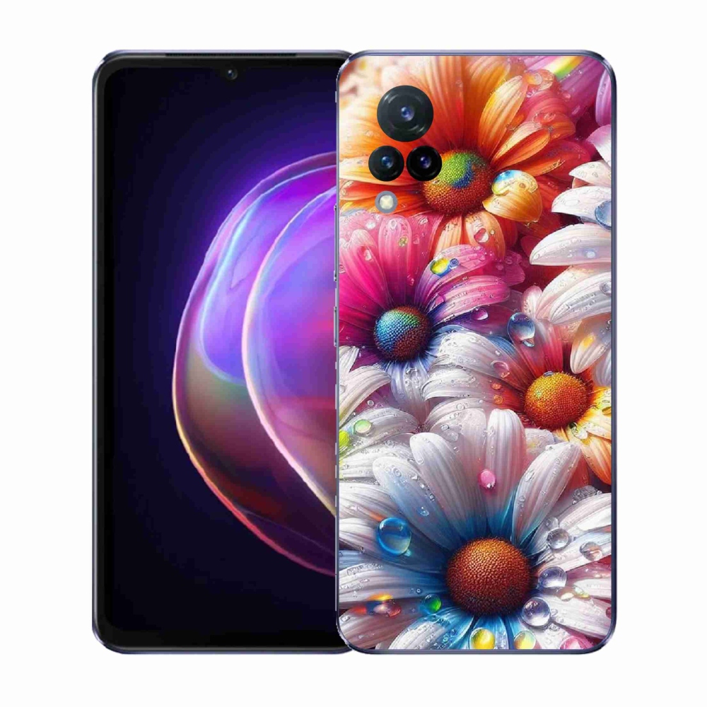 Gél borító mmCase a Vivo V21 4G/5G készülékhez - színes margaréták