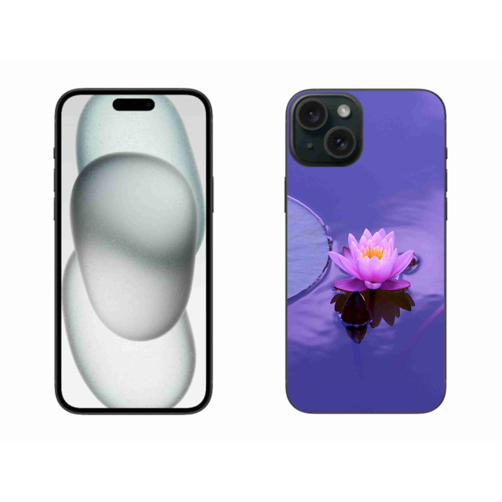 Gél tok mmCase iPhone 15 Plus készülékhez - virág a felületen