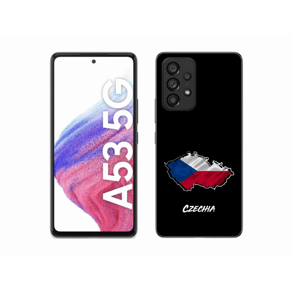 Gél védőhuzat mmCase Samsung Galaxy A53 5G - Csehország fekete háttérrel
