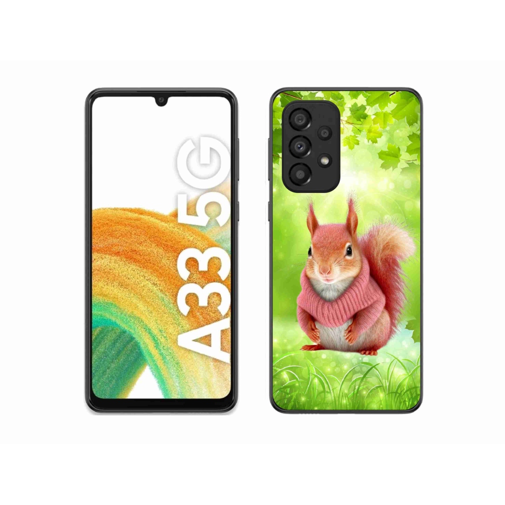 Zselés borítás mmCase Samsung Galaxy A33 5G - mókus pulóverben